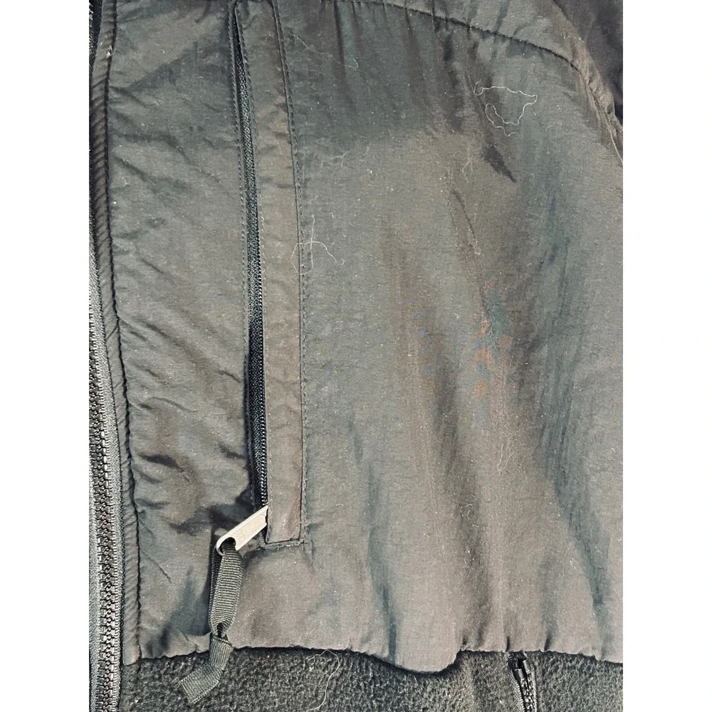 The North Face Denali Fleece Vest‎ Mens Black Full Zip Jacket Nylon Overlay
